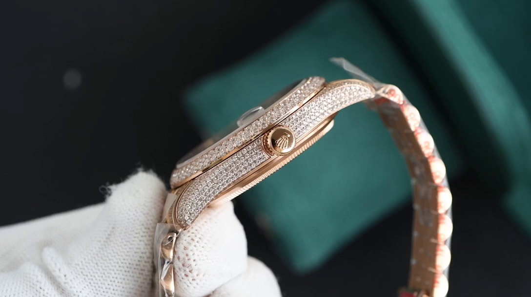 Montre Rolex Oyster-Perpetual Datejust Réplique Or rose Ciel étoilé Cadran blanc – Image 3