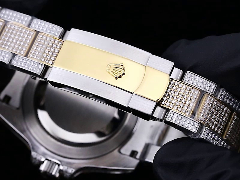 Montre Rolex Submariner Réplique 41 mm cadran bicolore en diamants chiffres arabes colorés – Image 6