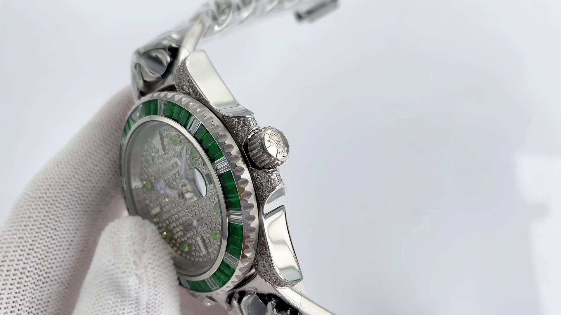 Montre Rolex Submariner Réplique Date 116649-EMBR Émeraude Diamant – Image 3