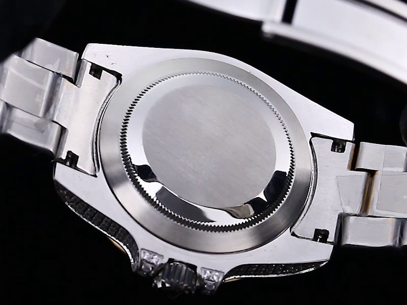 Montre Rolex Submariner Réplique 41mm en or noir chiffres arabes cadran or bicolore diamant – Image 5
