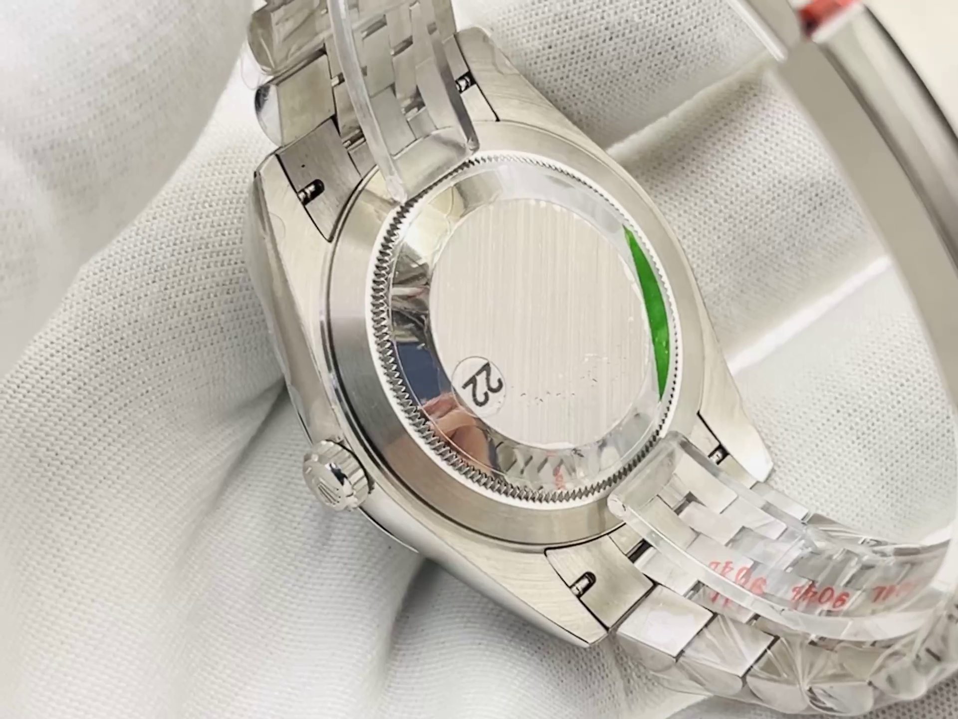 Montre Rolex Datejust Réplique 41 Bracelet Jubilee en or blanc Cadran vert menthe – Image 3