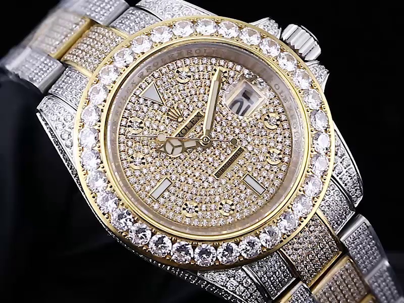 Montre Rolex Submariner Réplique 42mm cadran or ciel étoilé et diamants – Image 3