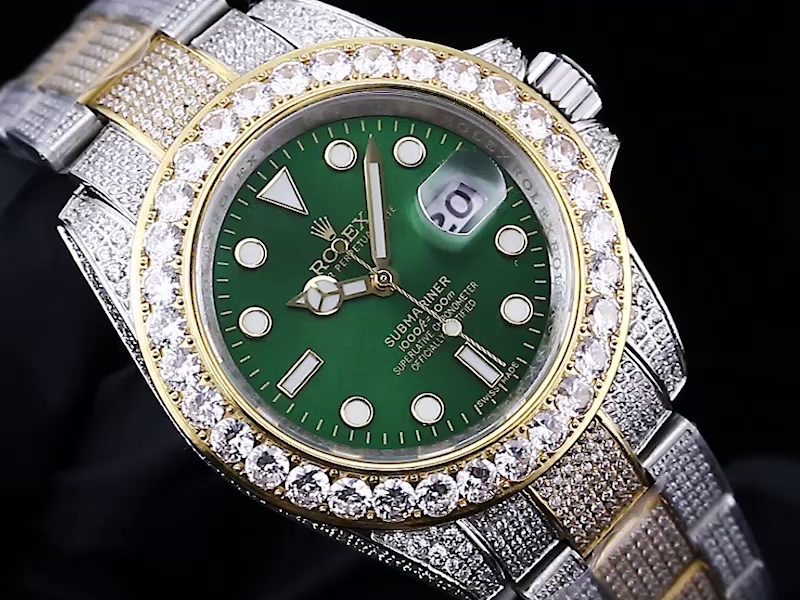 Montre Rolex Submariner Réplique 41mm bicolore or cadran émeraude acier inoxydable – Image 3