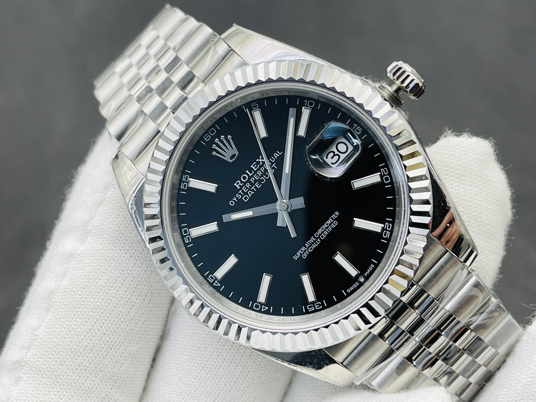 Montre Rolex Datejust Réplique 41mm cadran noir 126334 – Image 3