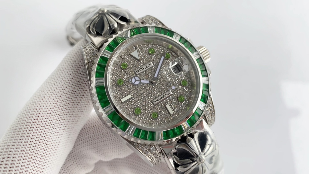 Montre Rolex Submariner Réplique Date 116649-EMBR Émeraude Diamant – Image 2