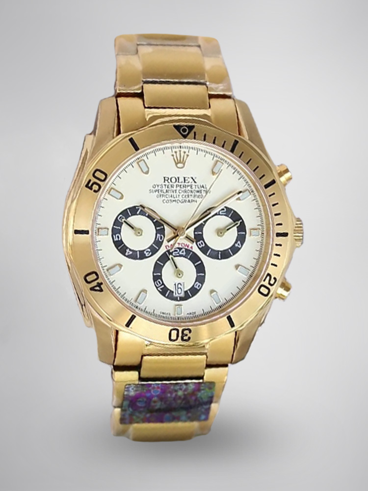 Montre Rolex Daytona Réplique 116508 40mm cadran blanc or jaune acier inoxydable