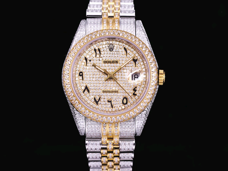 Montre Rolex Datejust Réplique 126300 41mm cadran en or rose et diamants arabes – Image 2