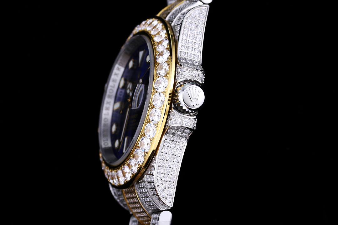 Montre Rolex Submariner Réplique 116618LB 40mm cadran bleu avec or et diamants – Image 7