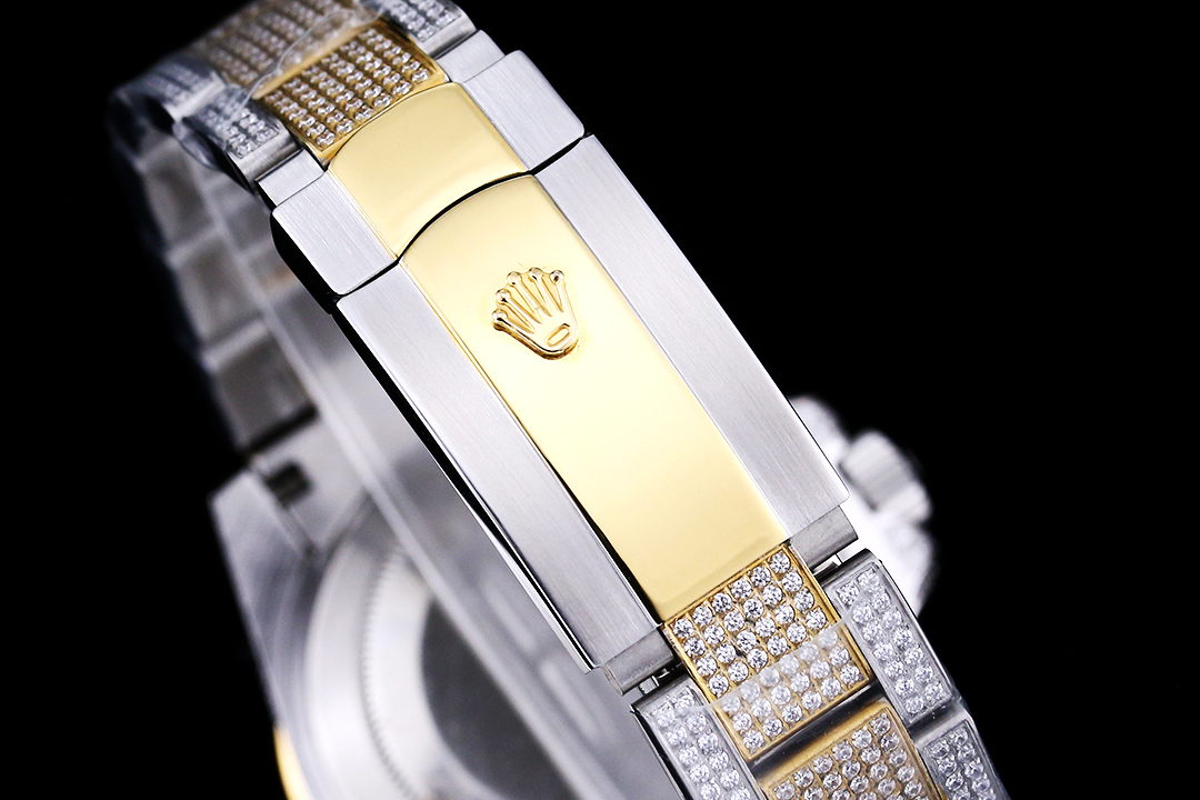 Montre Rolex Submariner Réplique 116618LB 40mm cadran bleu avec or et diamants – Image 10