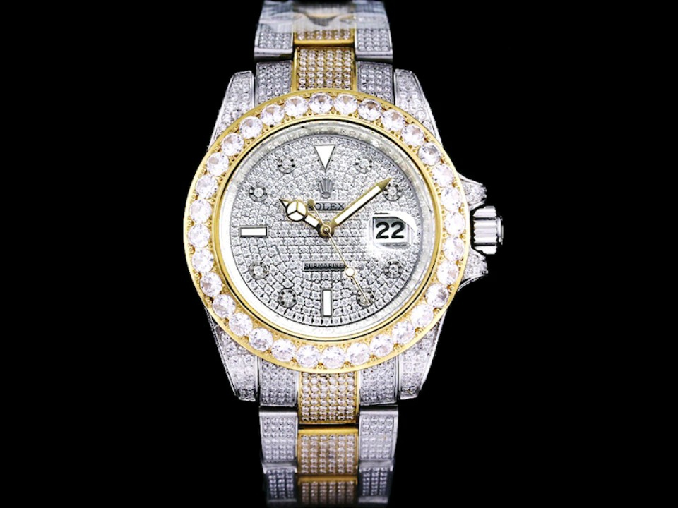 Montre Rolex Submariner Réplique 41mm cadran argenté et diamants avec étoiles dorées – Image 2