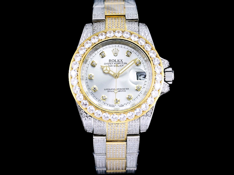 Montre Rolex Datejust Réplique 78243 41mm cadran or bicolore diamants blancs – Image 2