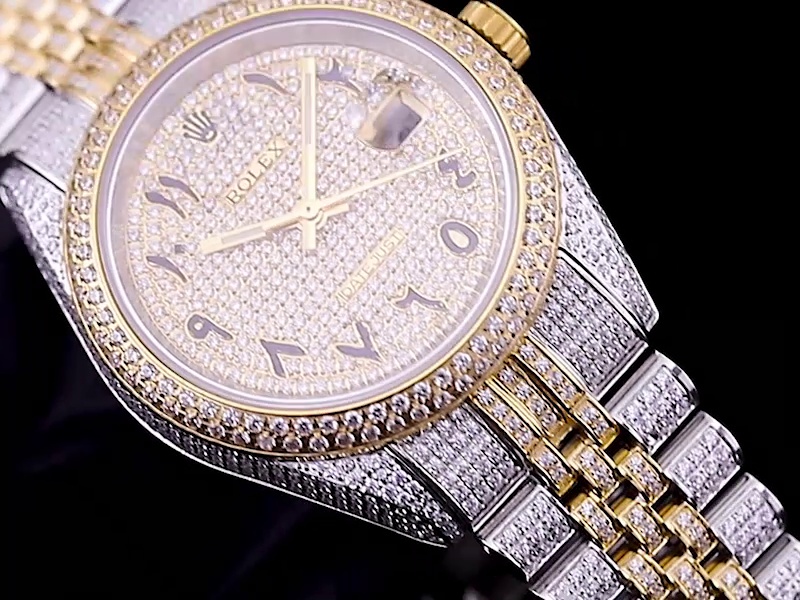 Montre Rolex Datejust Réplique 126300 41mm cadran en or rose et diamants arabes – Image 4