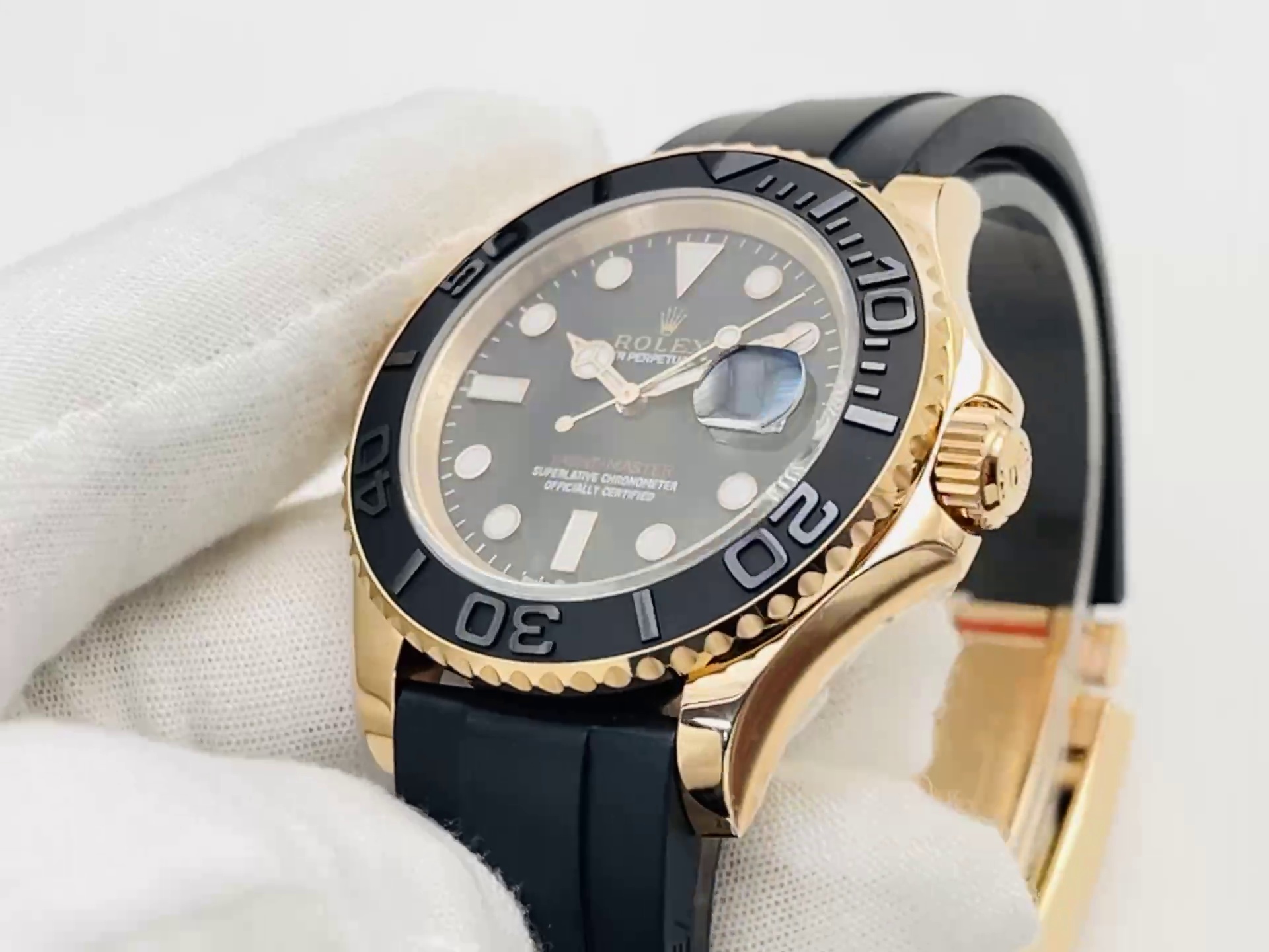 Montre Rolex Yacht-Master Réplique 116655 40mm cadran noir lunette en céramique noire – Image 4