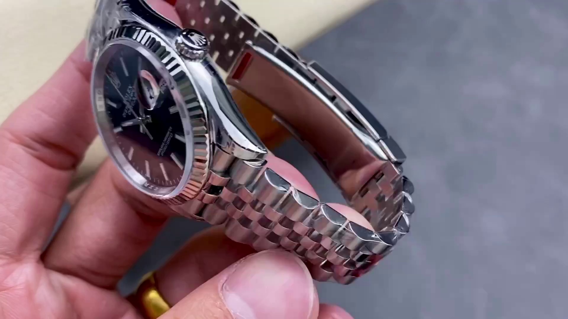 Montre Rolex Datejust Réplique 126234 36mm cadran noir acier inoxydable argenté – Image 4