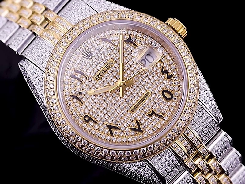 Montre Rolex Datejust Réplique 126300 41mm cadran en or rose et diamants arabes – Image 3