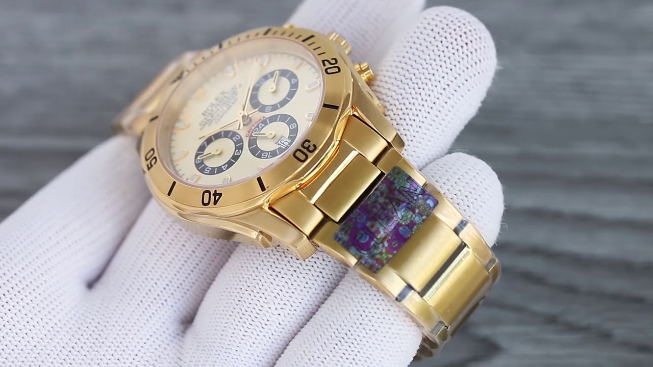 Montre Rolex Daytona Réplique 116508 40mm cadran blanc or jaune acier inoxydable – Image 3