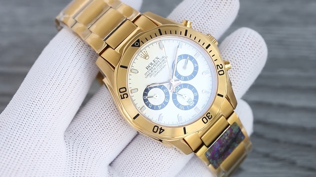 Montre Rolex Daytona Réplique 116508 40mm cadran blanc or jaune acier inoxydable – Image 2