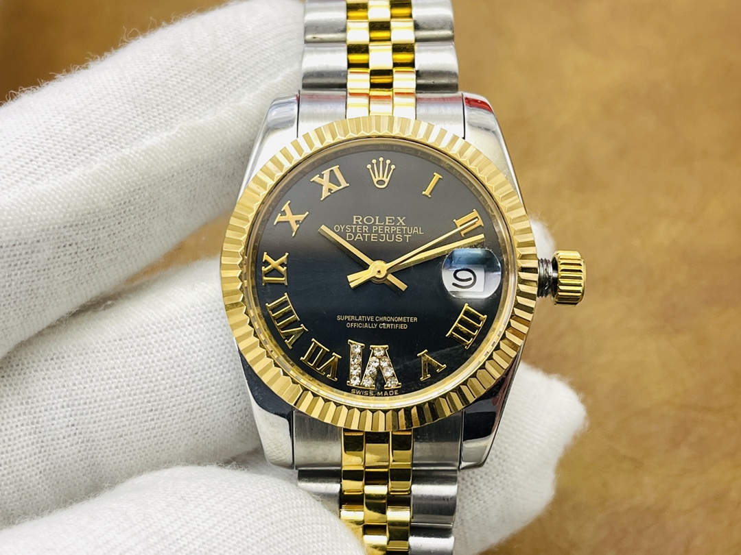 AAA Élégante Rolex Datejust 278273 Réplique 31mm Cadran Noir VI Diamants – Superbe Swiss Qualité, Look Chic Et Intemporel – Image 2