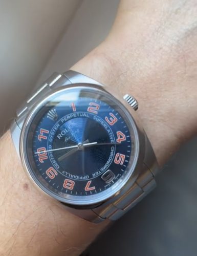 Rolex Air-king Pour des hommes 114210BLAO 36mm Argenté photo review