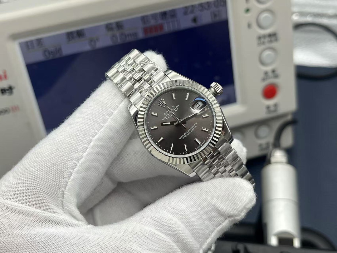 Montre Femme Rolex Datejust 278274 Réplique AAA – Cadran Gris Foncé Élégant, Look Classique et Chic Pour Tous les Jours – Image 4