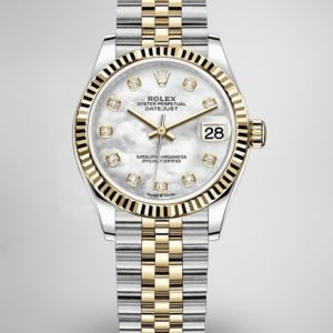 Swiss Rolex Datejust 278273-0028 Réplique, 31mm Montre Femme Luxe Élégante, Cadran Nacre Blanche, Bracelet Bicolore