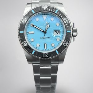 Montre Rolex Submariner Réplique 40mm – Cadran Tiffany Blue, Acier Inoxydable + Lunette Céramique Noire