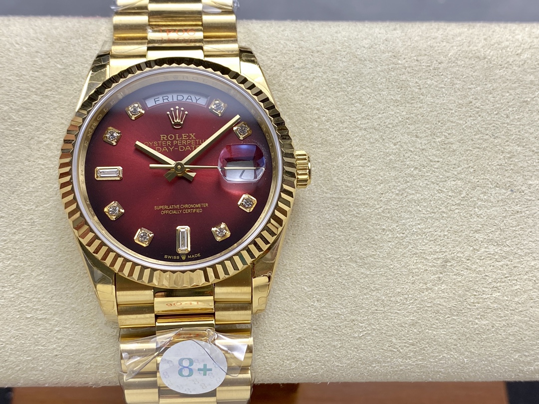 Rolex Day-Date 18238 Réplique Cadran À Vignette Rouge | Index Des Heures En Diamant | Luxueux Et Magnifique – Image 2