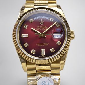Rolex Day-Date 18238 Réplique Cadran À Vignette Rouge | Index Des Heures En Diamant | Luxueux Et Magnifique