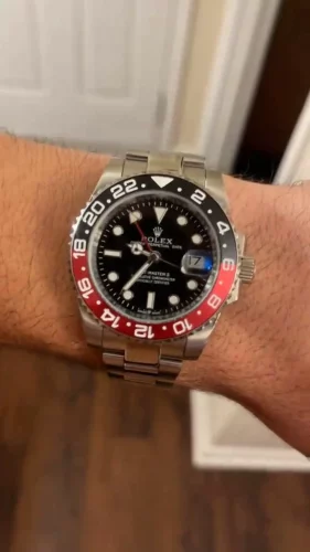 Rolex Gmt Master Ii 40mm Pour des hommes 16710COKE Argenté photo review