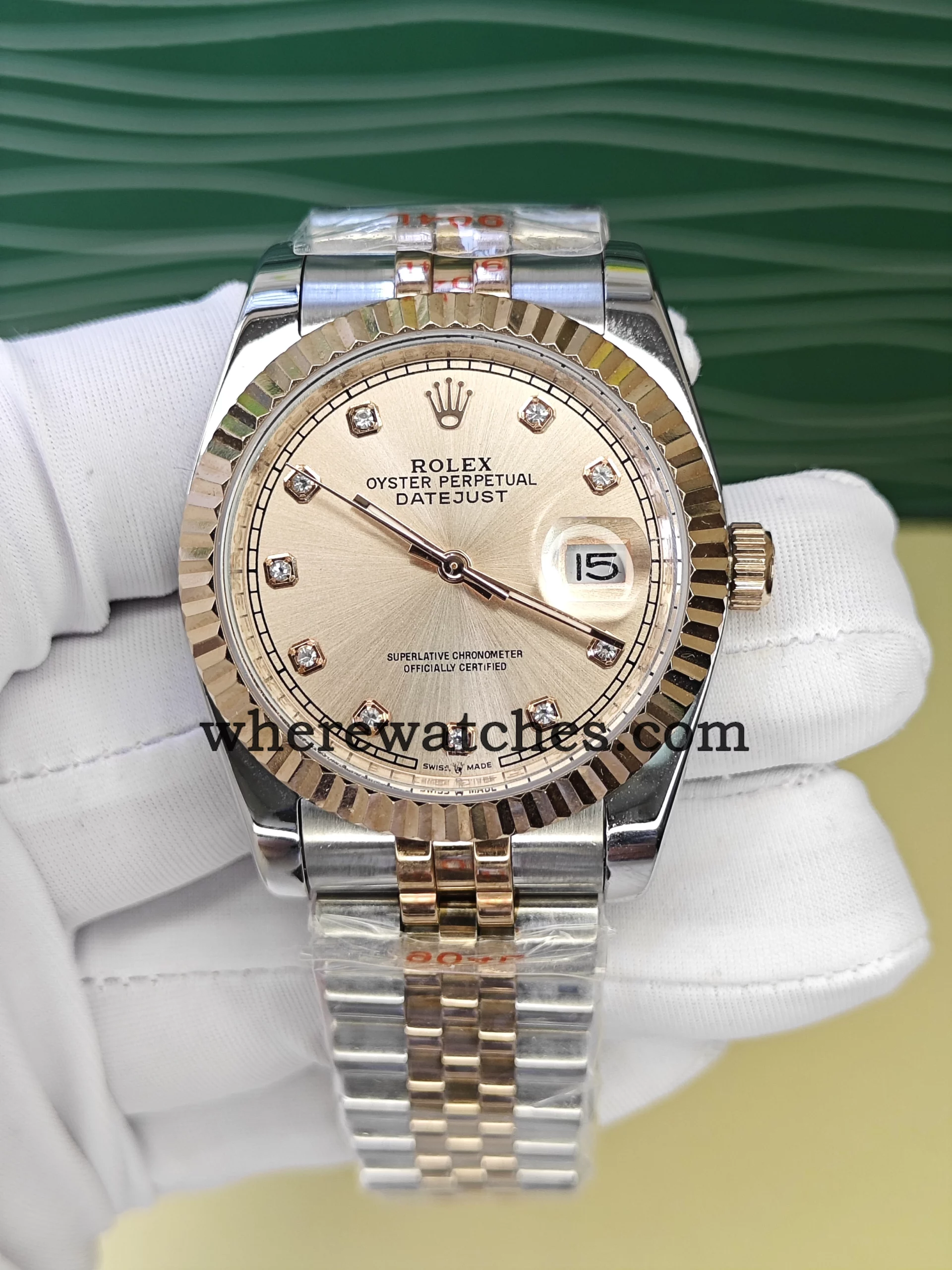 Replica Rolex Datejust 126331 41mm Sundust – Montre élégante acier 904L et lunette plaquée or