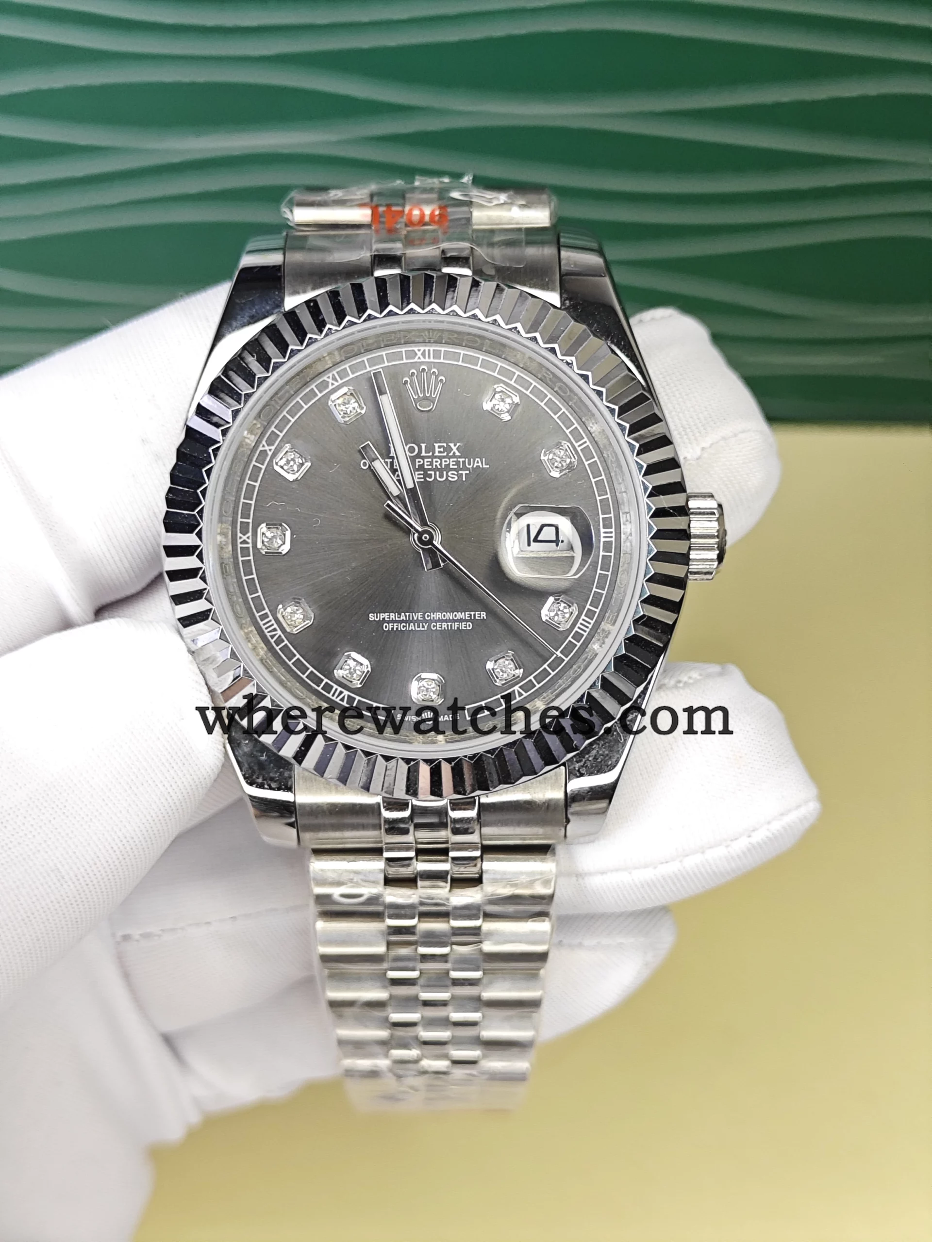 Replica Rolex Datejust 41 m126334-0006 Gris – Montre élégante avec index sertis, acier 904L | Replica Watches automatique suisse