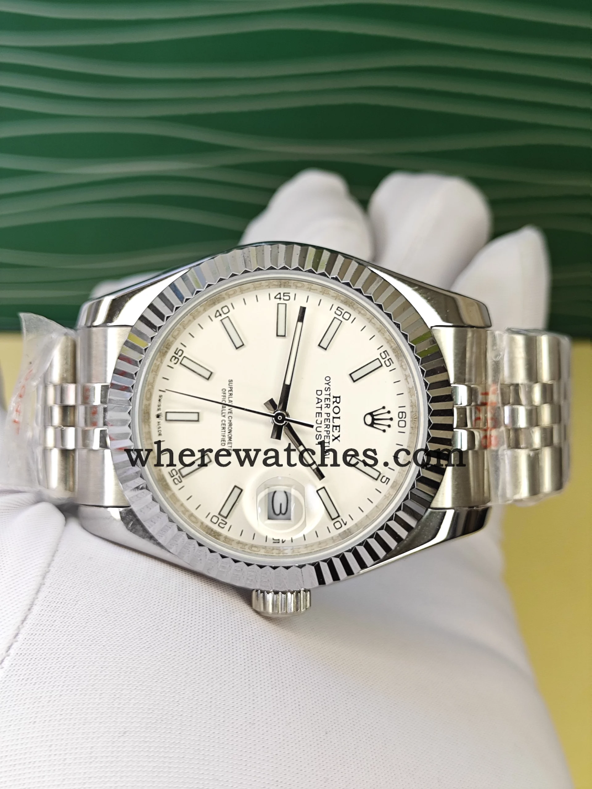 Replica Watches Datejust Style 40 mm – Montre Automatique Suisse, Cadran Blanc, Acier 904L, Verre Saphir, Étanche 100 m – Image 4