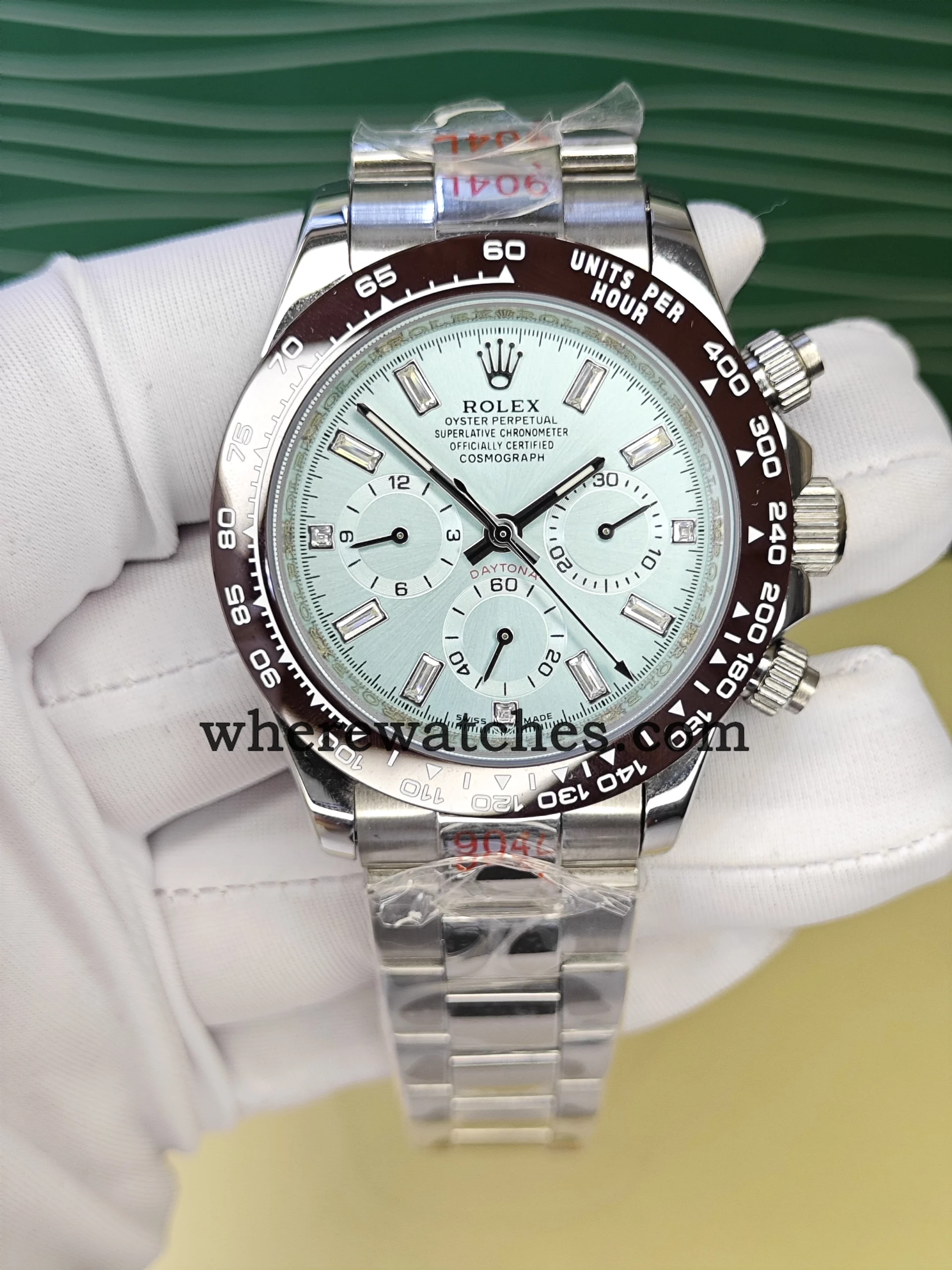 Replica Watches Rolex Daytona 116506 – Cadran Bleu Glacier, Lunette Céramique Marron, Acier 904L