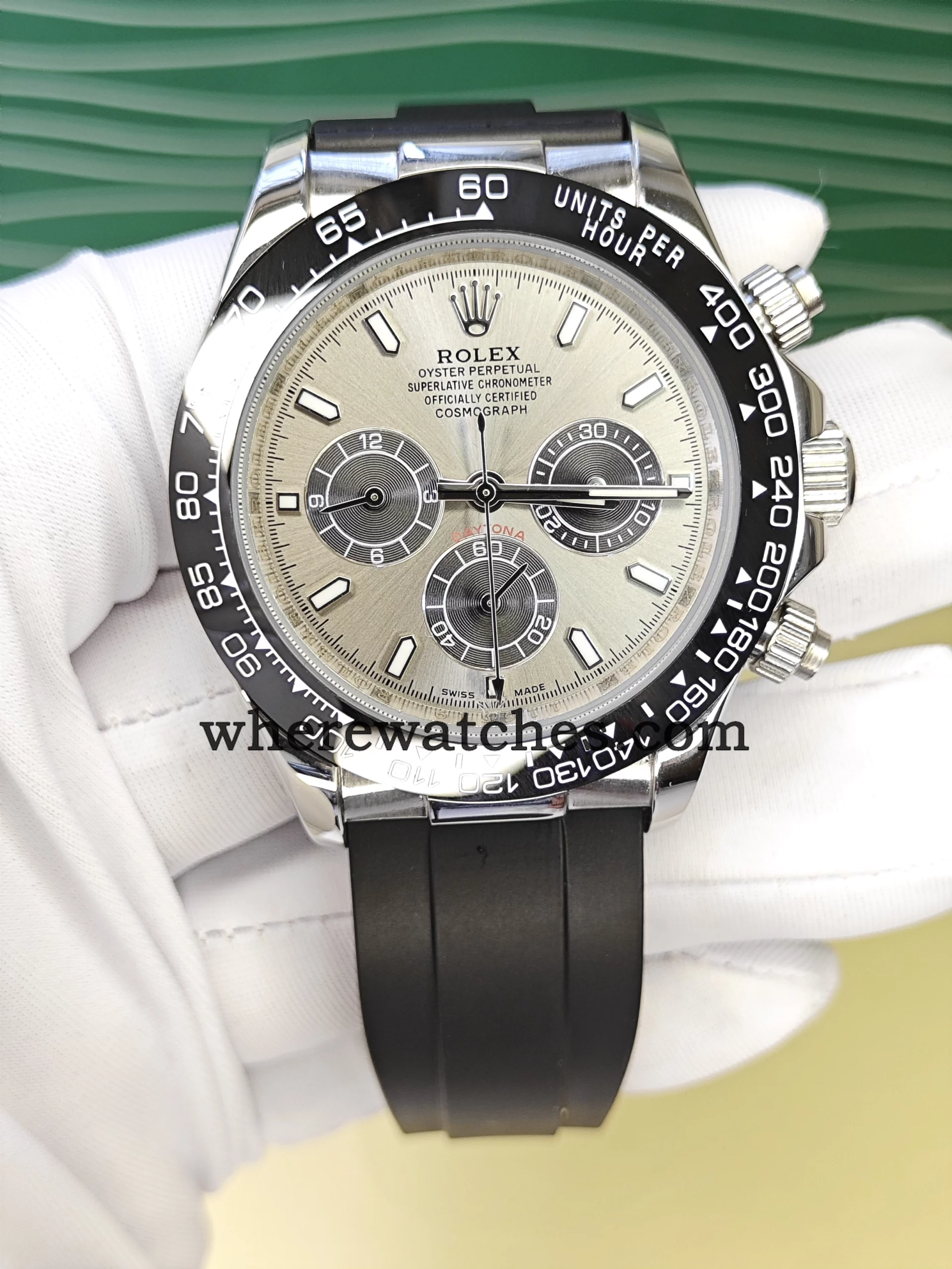 Replica Watches Rolex Daytona 116519LN Grey Dial 40mm | Swiss Automatic, Cerachrom Bezel & Rubber Strap Watch