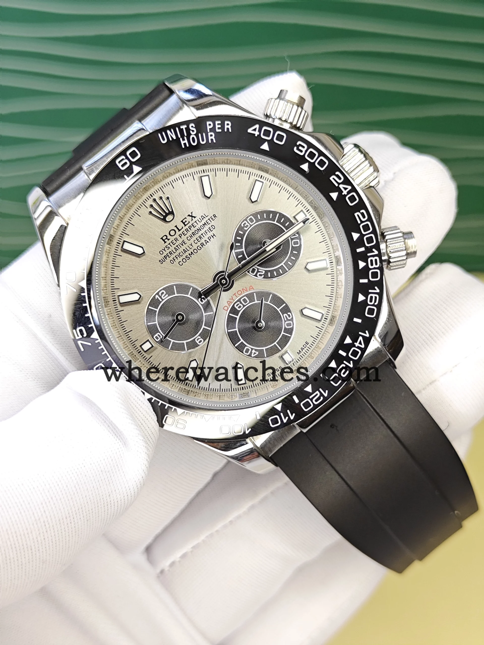 Replica Watches Rolex Daytona 116519LN Grey Dial 40mm | Swiss Automatic, Cerachrom Bezel & Rubber Strap Watch – Image 2