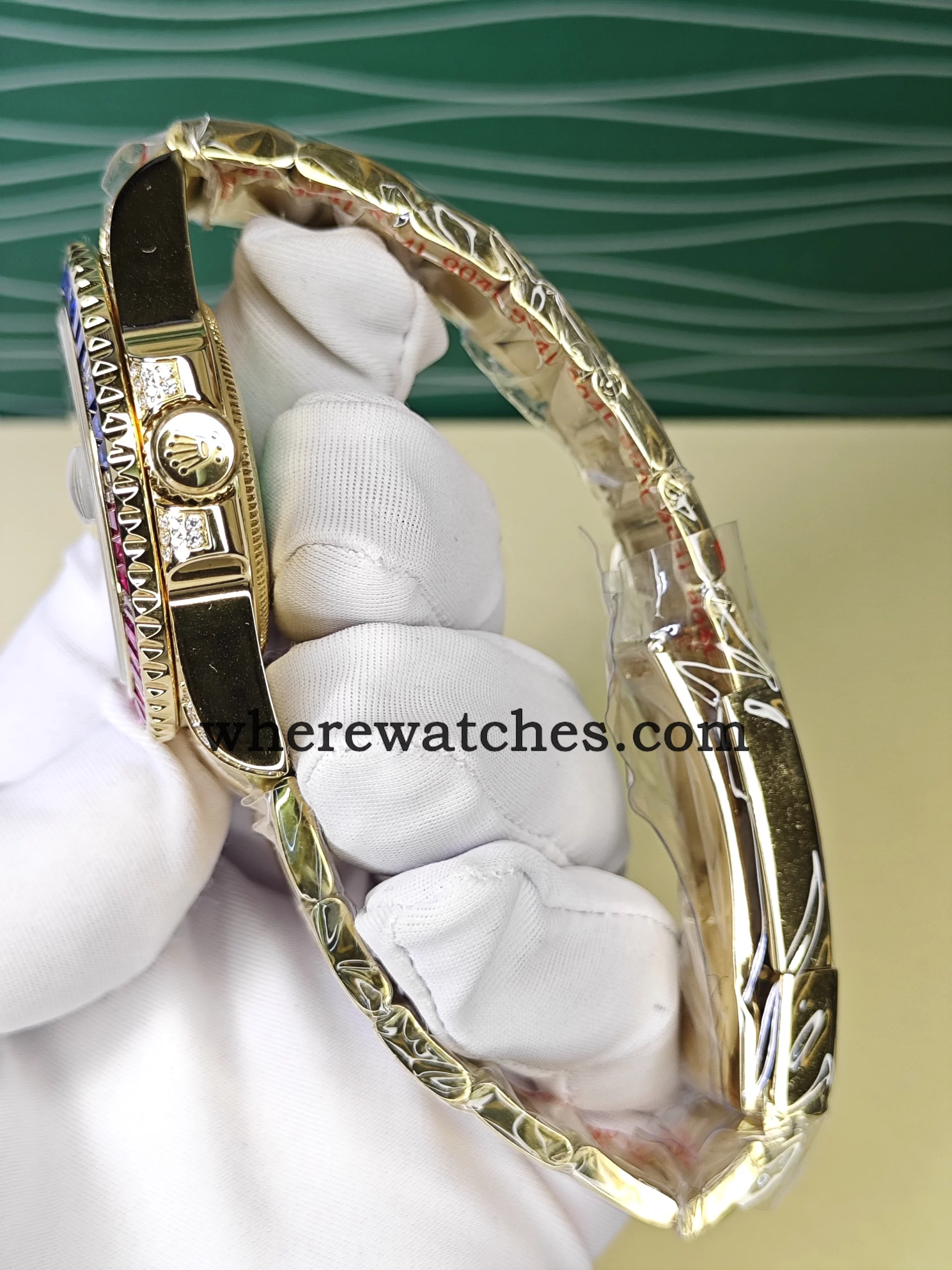 Montre Replica Watches GMT-Master II Style 40 mm – Lunette Sertie Multicolore, Acier 904L Plaqué Or 18K, Mouvement Automatique Suisse – Image 5