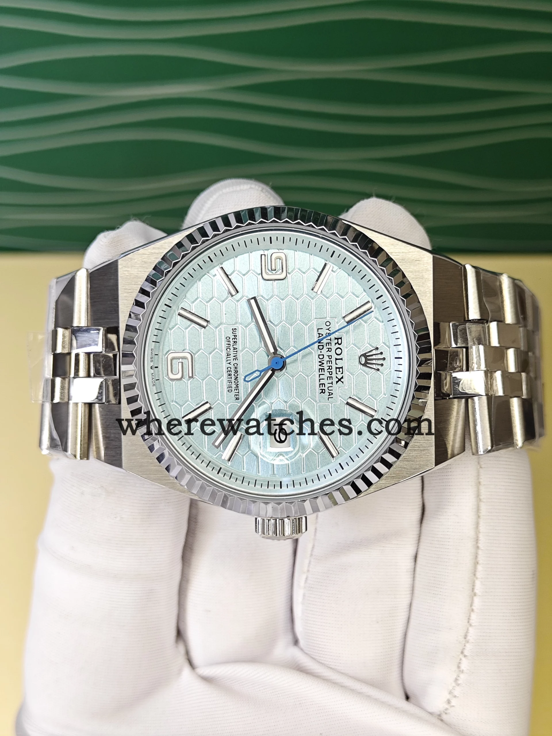 Rolex Oyster Perpetual 127336 Replica Bleu Glacier 40mm – Montre Automatique Suisse en Acier 904L Style Luxe – Image 4